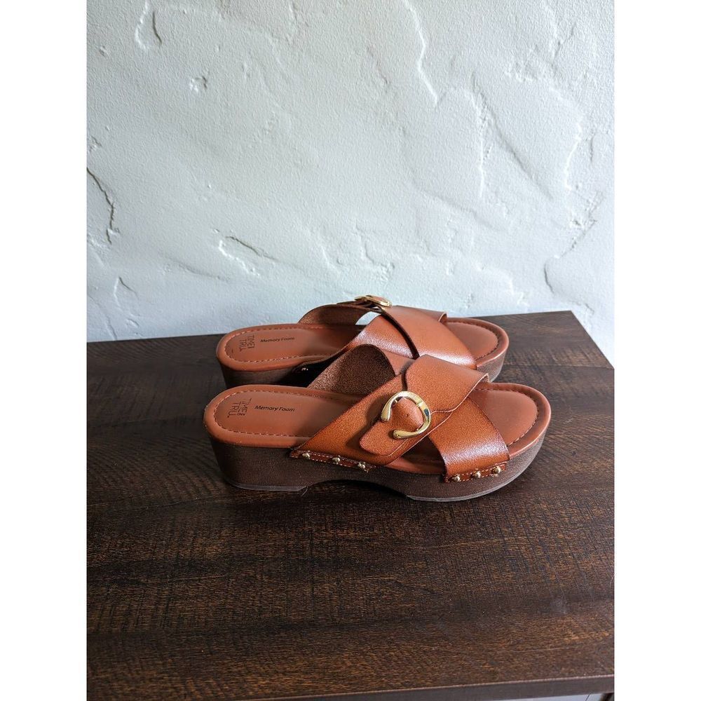 Time And Tru Platform Memory Foam Crossband Clog … - image 1